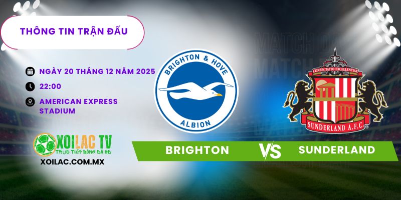 Thông tin trận đấu Brighton vs Sunderland